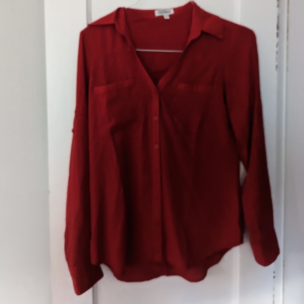 Express portofino shirt in red, size medium